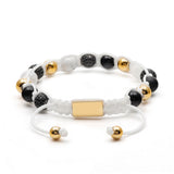 White rope Onyx, Howlite, Quartz, Zirconia Beads & 18K plated Beads
