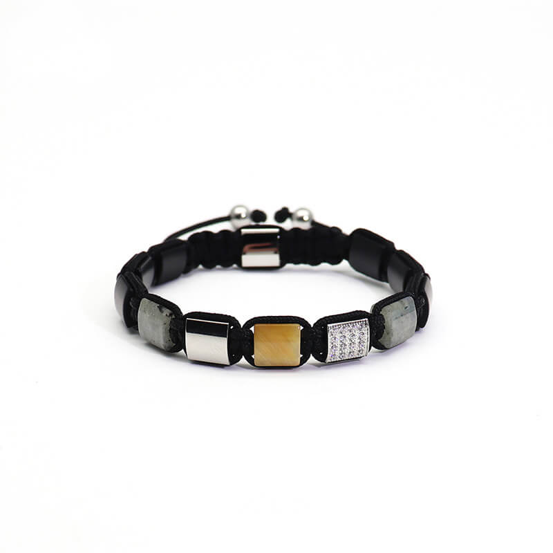 Black Stone Square Bracelet