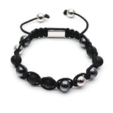 Black & Silver Rope Stone Bracelet