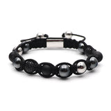 Black & Silver Rope Stone Bracelet