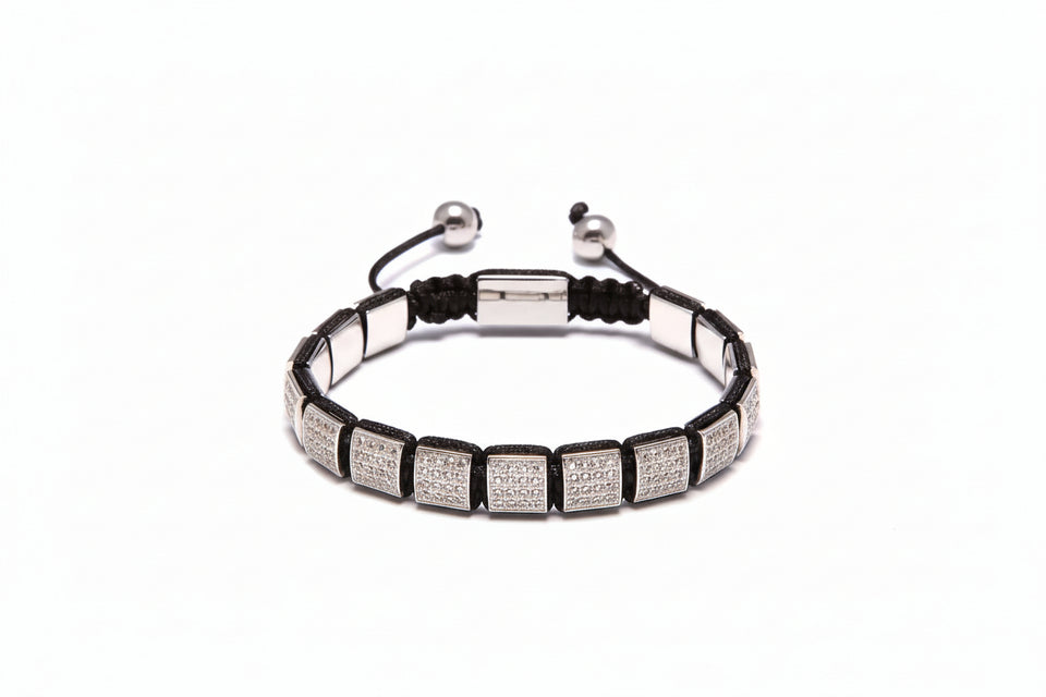 Bracelet with square pattern on a white background