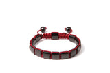 Square Zirconia Black and Red Rope
