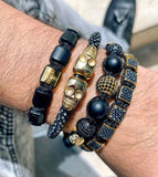 Skull Black Stingray Leather Bracelet